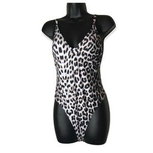 Adreamly Womens Multicolor Animal Print Sleeveless One Piece Swimsuit Medium